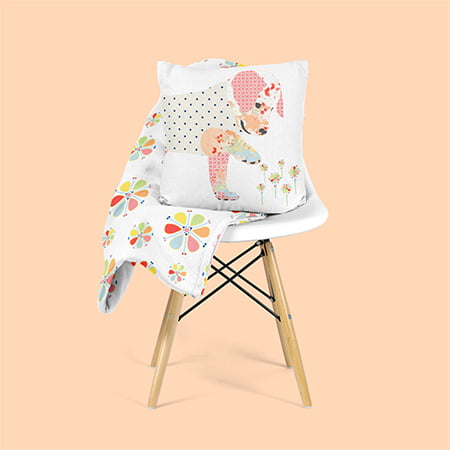 kids and baby decor - pink puppy dog pillow