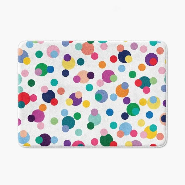kids-washable-bath-rug-colorful-polka-dots-soft-non-slip-memory-foam