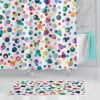 Kids shower curtain with circus polka dots