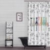 Stylish floral & cat shower curtain