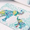 Fun Toddler Bathroom Mat with Blue Elephants