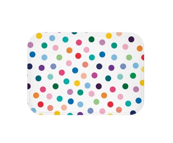 Non-Slip Kids Bath Mat with Colorful Polka Dots