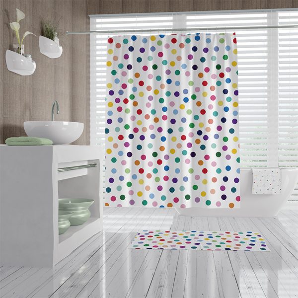 Kids Polka Dot BAthroom Shower Curtain