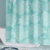 washable turquoise coral coastal shower curtain