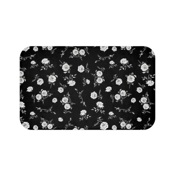Add a touch of elegance to your bathroom with this floral bath mat