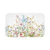 White Bath Mat with Multi-Colored Wildflowers