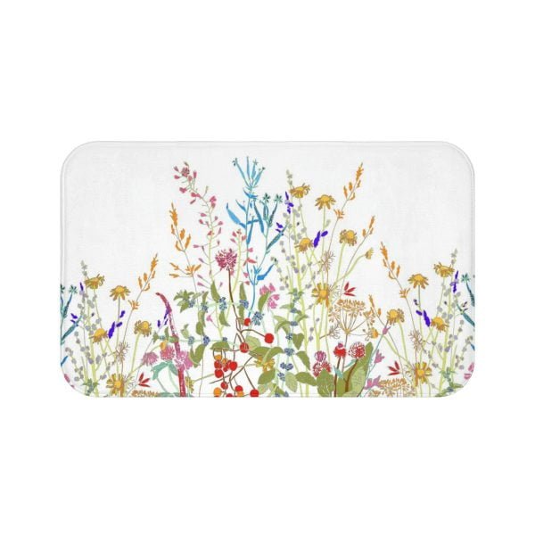 Non Slip Bath Rug with Designer Floral Colorful Wildflowers – Comfortable  Washable Memory Foam – Ozscape Designs: Bathroom Decor & Bedroom Decor for  Kids & You