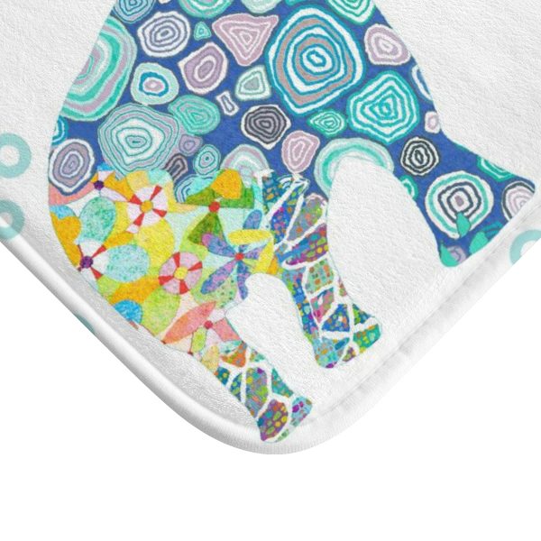 Ozscape Designs Blue Elephant Bath Mat Close-Up