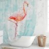 beautiful vivid tropical pink flamingo shower curtain