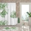 Big Green Watercolor Palm Leaf Shower Curtain