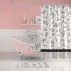 Black Rose Floral Shower Curtain on White Background for Elegant Bathroom Decor