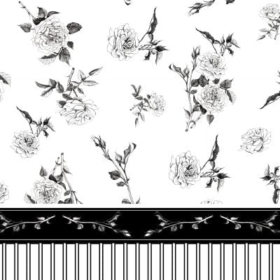 Elegant Floral Shower Curtain with Black Rose Design and Water-Resistant Fabric