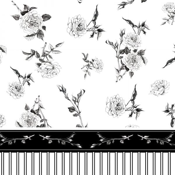 Elegant Floral Shower Curtain with Black Rose Design and Water-Resistant Fabric