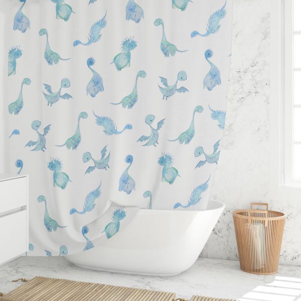 Blue Dinosaur Shower Curtain