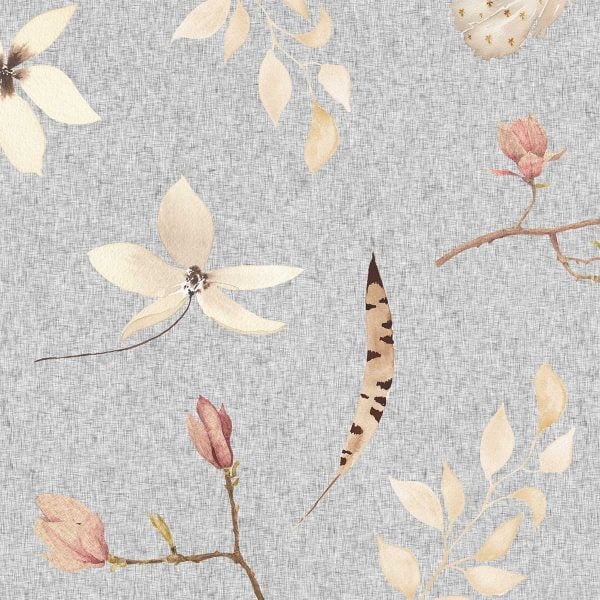 Elevate your bathroom with Gray Floral Boho Memory Foam Bath Mat