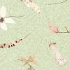 Close-up of soft & absorbent Green Floral Boho Bath Mat