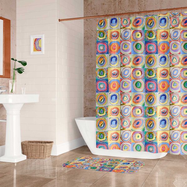 Ozscape Designs Colorful Abstract Circles Shower Curtain.