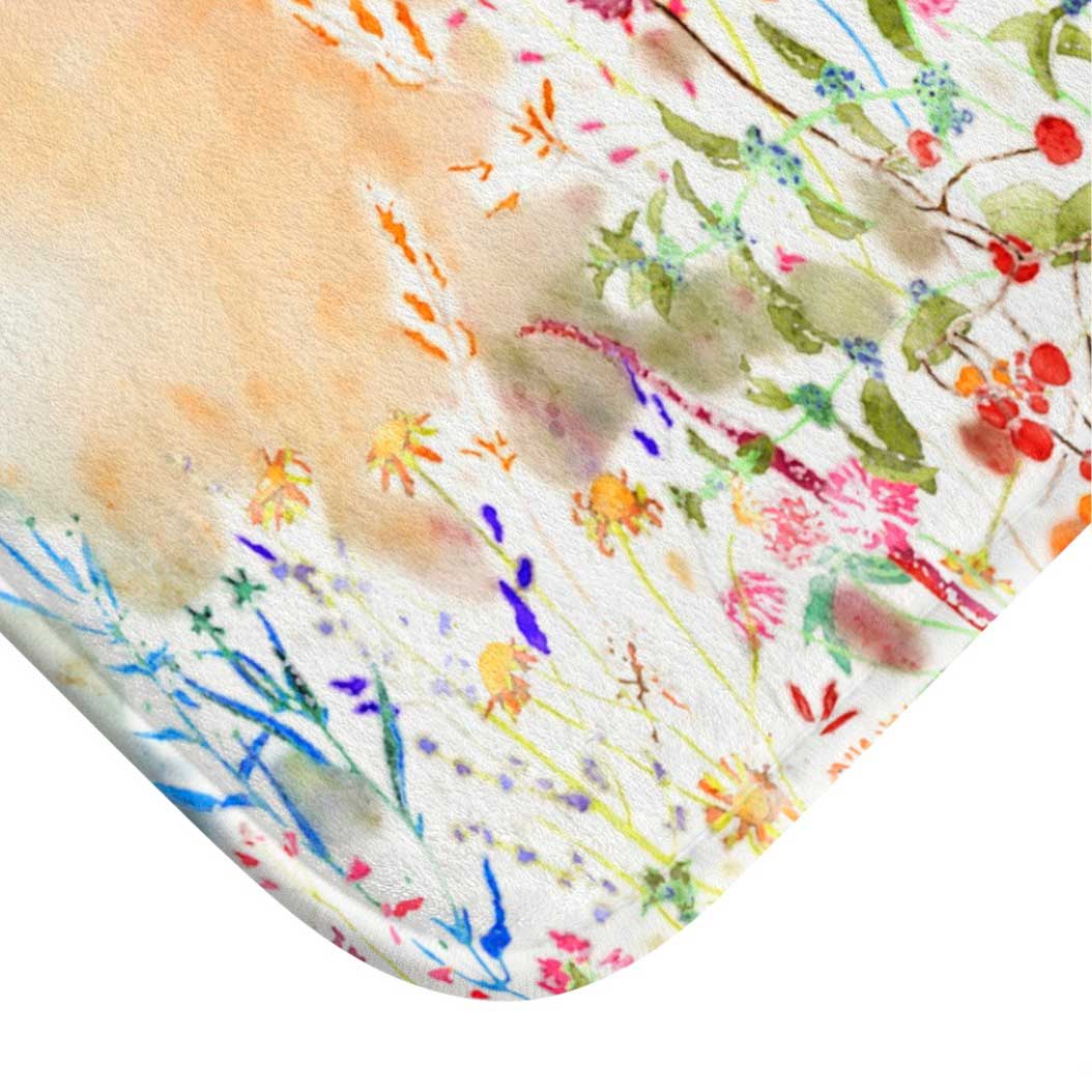 Non Slip Bath Rug with Designer Floral Colorful Wildflowers – Comfortable  Washable Memory Foam – Ozscape Designs: Bathroom Decor & Bedroom Decor for  Kids & You