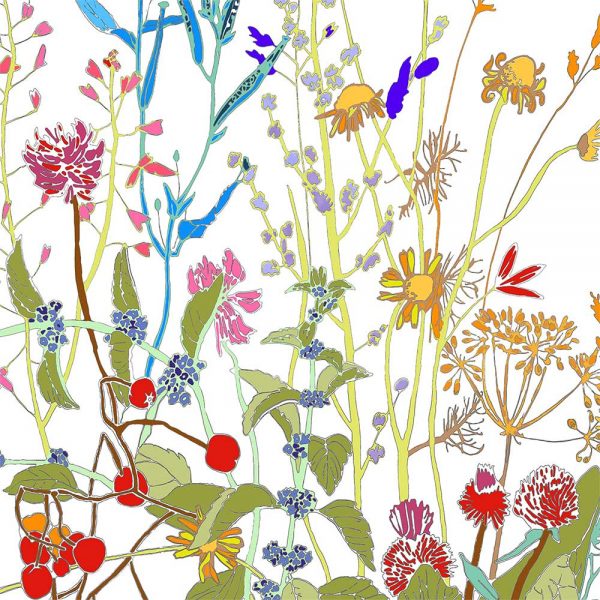 Floral Wildflowers Bath Mat in Close-Up