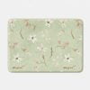 boho green pressed flower non slip quick dry bath mat