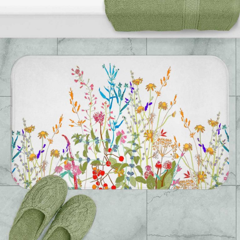 Bright & Colorful Wildflowers Bath Mat