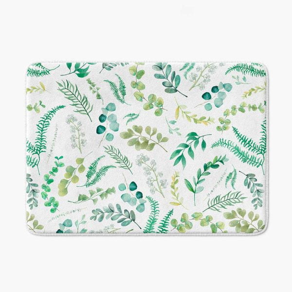 Leafy-green-watercolor-nature-non-slip-bath-mat
