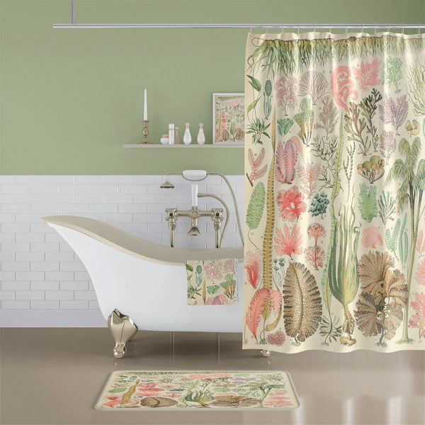 Ocean Algae Fabric Shower Curtain