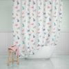 pretty cat shower curtain for kids bathroom decor