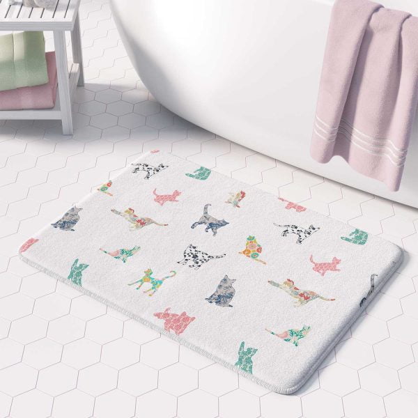 pretty cat bathroom rug for toddler girl bathroom