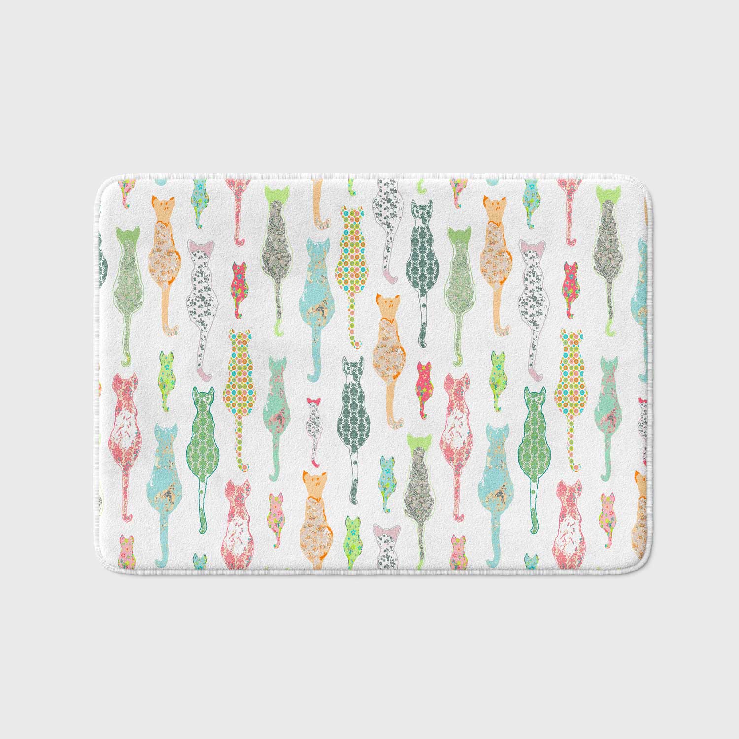 Fun Country Farmhouse Cats Bath Mat For Kids Pastel BAthroom