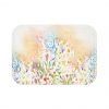 Bath Mat with a Watercolor Wildflowers Print