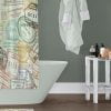 Rustic shower curtain for small bathroom