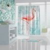 Bathroom Curtain with Adorable Pink Flamingo Pattern