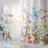 Vibrant Colorful Wildflowers Fabric Shower Curtain