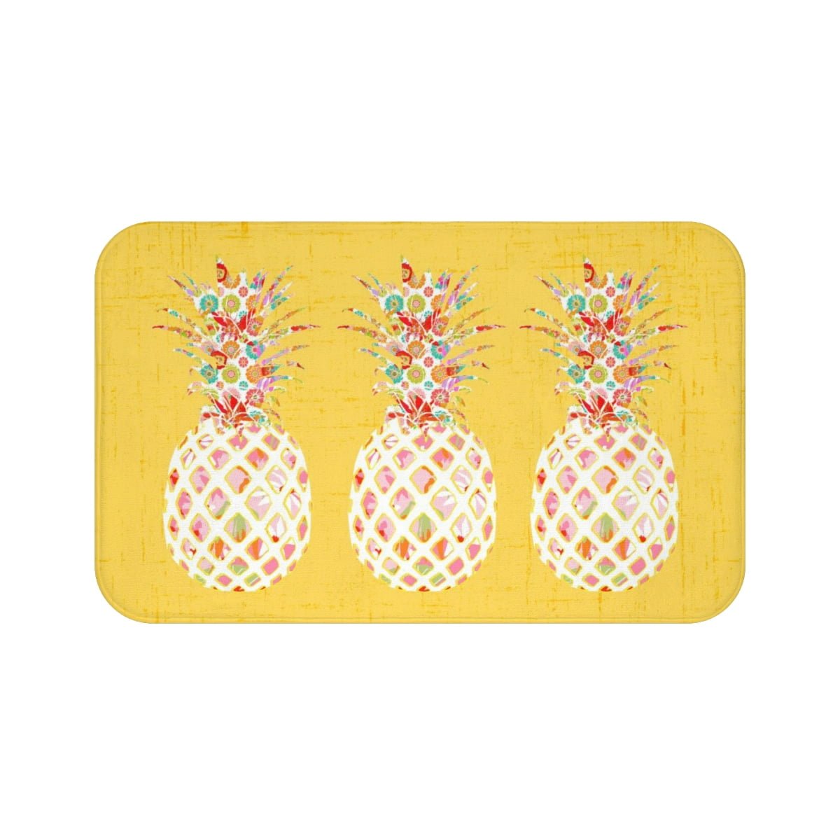 Tropical Bathroom Yellow Pineapple Bath Mat - Image 5