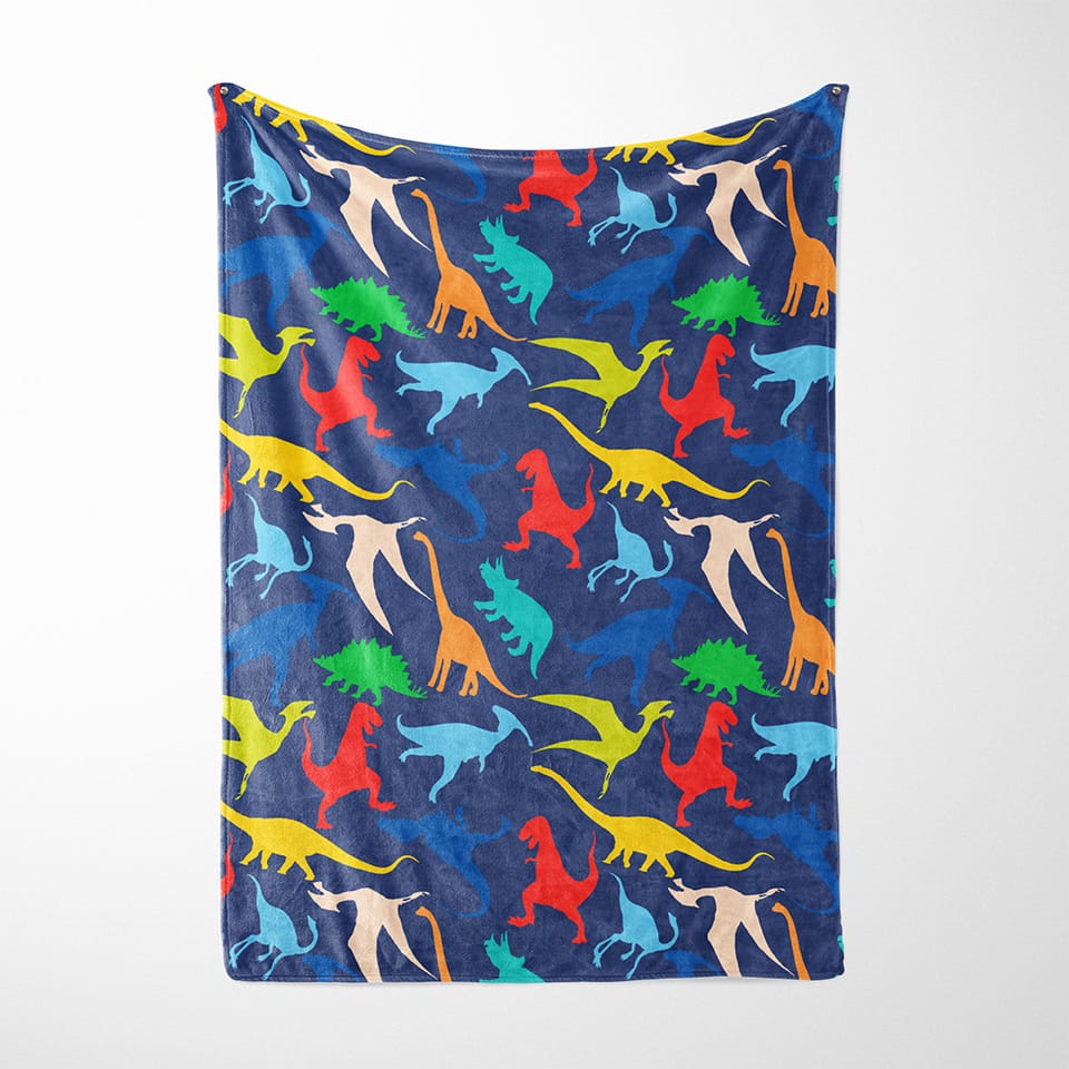 kids and baby decor navy dinosaur minky blanket