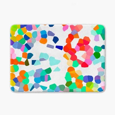 Colorful Modern Geometric Bath Mat With Memory Foam And Anti Slip Back