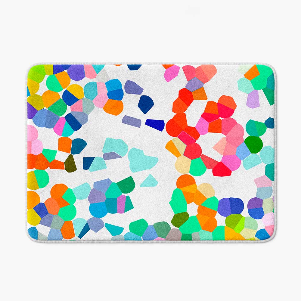 Colorful Modern Geometric Bath Mat With Memory Foam And Anti Slip Back