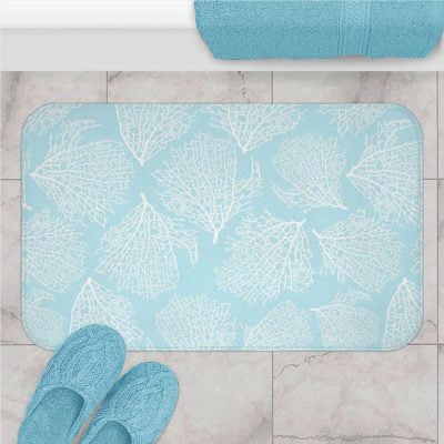 Coastal Coral Blue Bth Mat