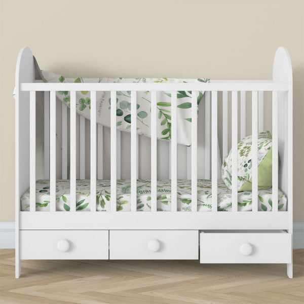 Leafy Green Baby Fitted Crib Sheets For Mini Crib And Standard Size Cot Ozscape Designs