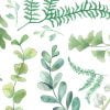 watercolor leaves print on jersey knit fabric