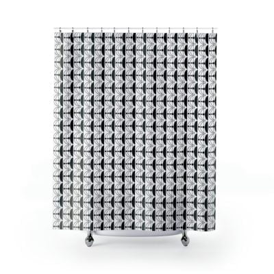 black and white shower curtain - modern bathroom accessories