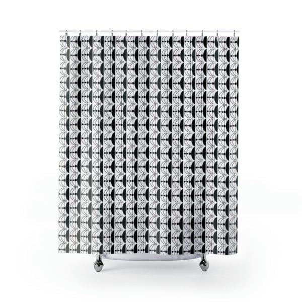 black and white shower curtain - modern bathroom accessories