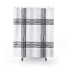 Black and white check fabric shower curtain