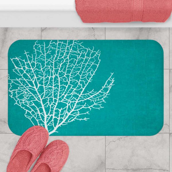 ocean beach turquoise bathmat