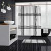black and white shower curtain modern geometric bathroom