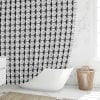 modern black and white striped shower curtain