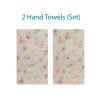 Beige Hand Towel Set With Shabby Chic Style Pink And Apricot Blurred Rose Floral Pattern