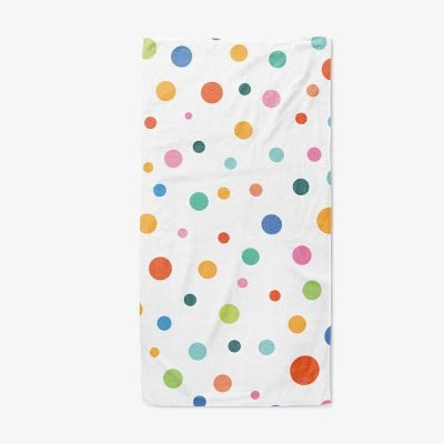 Vibrant Polka Dot Pattern Bath Towel for Kids by Ozscape Designs