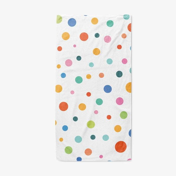 Vibrant Polka Dot Pattern Bath Towel for Kids by Ozscape Designs